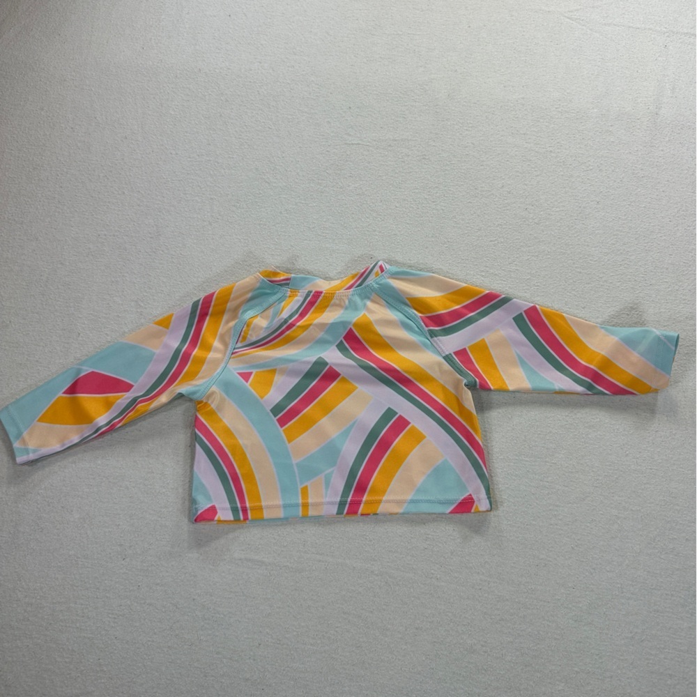 Wonder Nation Baby Multicolor Geometric Swim Rash Guard. Sz 3-6M - Picture 3 of 5